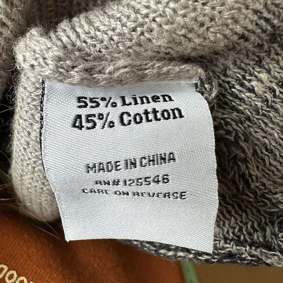 Habitat Linen Cotton Open Front Cardigan Jacket Small | Boho Striped Lagenlook - Picture 8 of 9